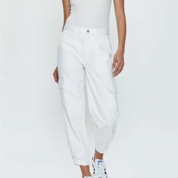 Pistola | JOSEPHINE HIGH RISE TAPERED CARGO - WHITE size 31 - Picture 3 of 5